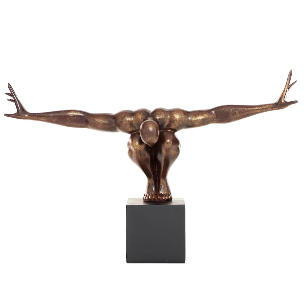 20&#x22; Bronze Human Figure Decor Sculpture